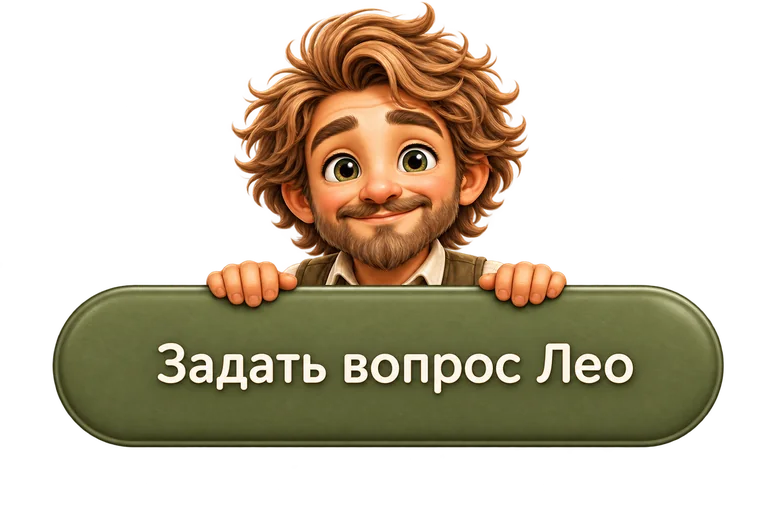 Концепт кнопки задать вопрос Leo